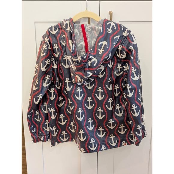 Hatley Anchor Print Kids Raincoat - Blue and Red - Picture 2 of 4